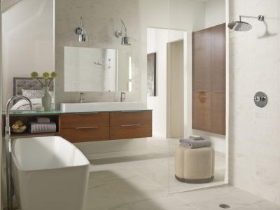 Bathroom with floating vanity